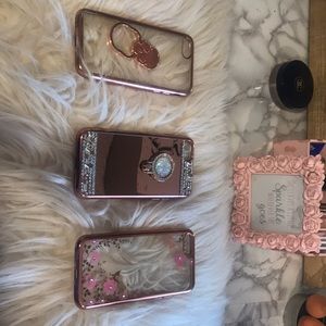 Rose gold set of phone cases